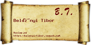 Belányi Tibor névjegykártya