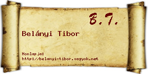 Belányi Tibor névjegykártya